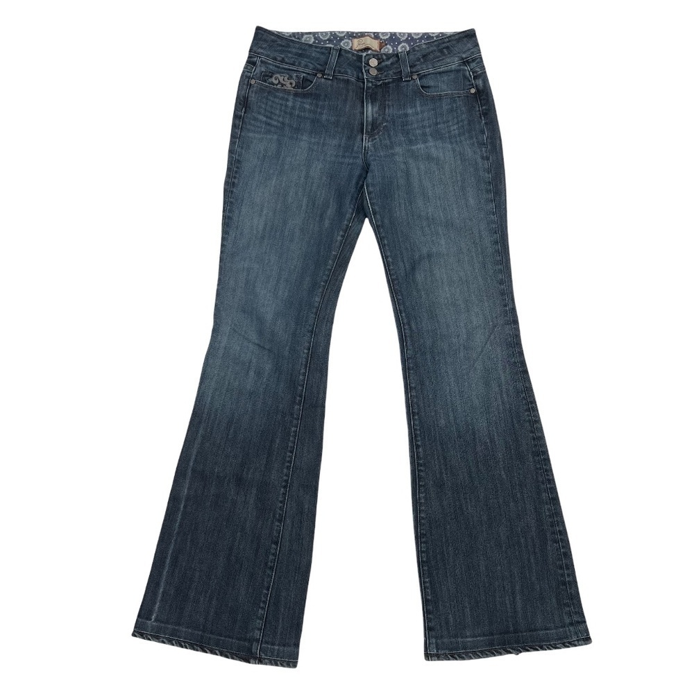 Paige Hidden Hills Boot Cut Rough Hem Jeans Size 30 Women's